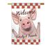 August Grove® Shadelle Welcome Piggy Nature Everyday Farm Animals Impressions 2-Sided 40 x 28 in. House Flag in Pink | 40 H x 28 W in | Wayfair