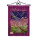 August Grove® Tesni Dragonfly Paradise 2-Sided Burlap 19 x 13 in. Garden Flag in Indigo | 18.5 H x 13 W x 0.1 D in | Wayfair