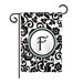 Winston Porter Penfield Damask Monogram 2-Sided Polyester Garden Flag in Black | 18.5 H x 13 W in | Wayfair 09F042FE3787471C95B18B24AC6FDA56