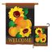 The Holiday Aisle® Havell Welcome Pumpkin Fall Harvest & Autumn 2-Sided Polyester 2 Piece Flag Set in Green/Orange/Yellow | 28 H x 18.5 W in | Wayfair