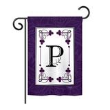 Winston Porter Picardy Classic Monogram 2-Sided Polyester House Flag in Gray/Blue/Indigo | 18.5 H x 13 W in | Wayfair