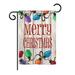 The Holiday Aisle® Datev Bright Merry Christmas Winter Seasonal Impressions 2-Sided 19 x 13 in. Garden Flag, in Red | 18.5 H x 13 W in | Wayfair