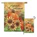 The Holiday Aisle® Clybourn Pumpkin Sunflower Fall Harvest & Autumn 2-Sided Polyester Garden Flag in Brown | 28 H x 18.5 W in | Wayfair