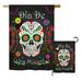 The Holiday Aisle® Marymount 2 Piece Dia De Los Muertos Fall Halloween Impressions Decorative Vertical 2-Sided Flag Set in Black | Wayfair