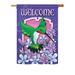 August Grove® Illy Welcome Hummingbird 2-Sided Polyester House Flag in Green/Indigo/Pink | 18.5 H x 13 W in | Wayfair