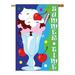 Bay Isle Home™ Teter Summer Time Ice Cream Fun In The Sun Double Sided 28" X 40" House Flag, Polyester in Blue/Gray/Green | 40 H x 28 W in | Wayfair