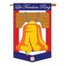 The Holiday Aisle® Nbad Freedom Bell Americana Fourth Of July 2-Sided 40 x 28 in. House Flag in Blue/Orange/Yellow | 40 H x 28 W in | Wayfair