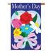 The Holiday Aisle® Nigol Mother's Day Summer Applique Decorative 2-Sided Polyester 40 x 28 in. House Flag in Blue/Pink | 40 H x 28 W in | Wayfair