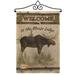 Millwood Pines Berau The Moose Lodge Burlap Nature Wildlife Impressions Decorative 2-Sided Polyester 1.5 x 1.1 ft Garden Flag in Brown | Wayfair