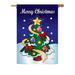 The Holiday Aisle® Arushad Merry Christmas 2-Sided Polyester House Flag in Blue/Red/Yellow | 18.5" H x 13" W | Wayfair