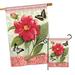 August Grove® Equelle 2 Piece Dahlia Spring Floral Impressions Decorative Vertical 2-Sided Polyester Flag Set in Brown/Red | 40 H x 28 W in | Wayfair