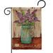 August Grove® Cruxanne Welcome Lilacs Home Sweet Jar Inspirational Impressions Decorative 2-Sided 18.5 x 13 in. Garden Flag in Gray/Red | Wayfair