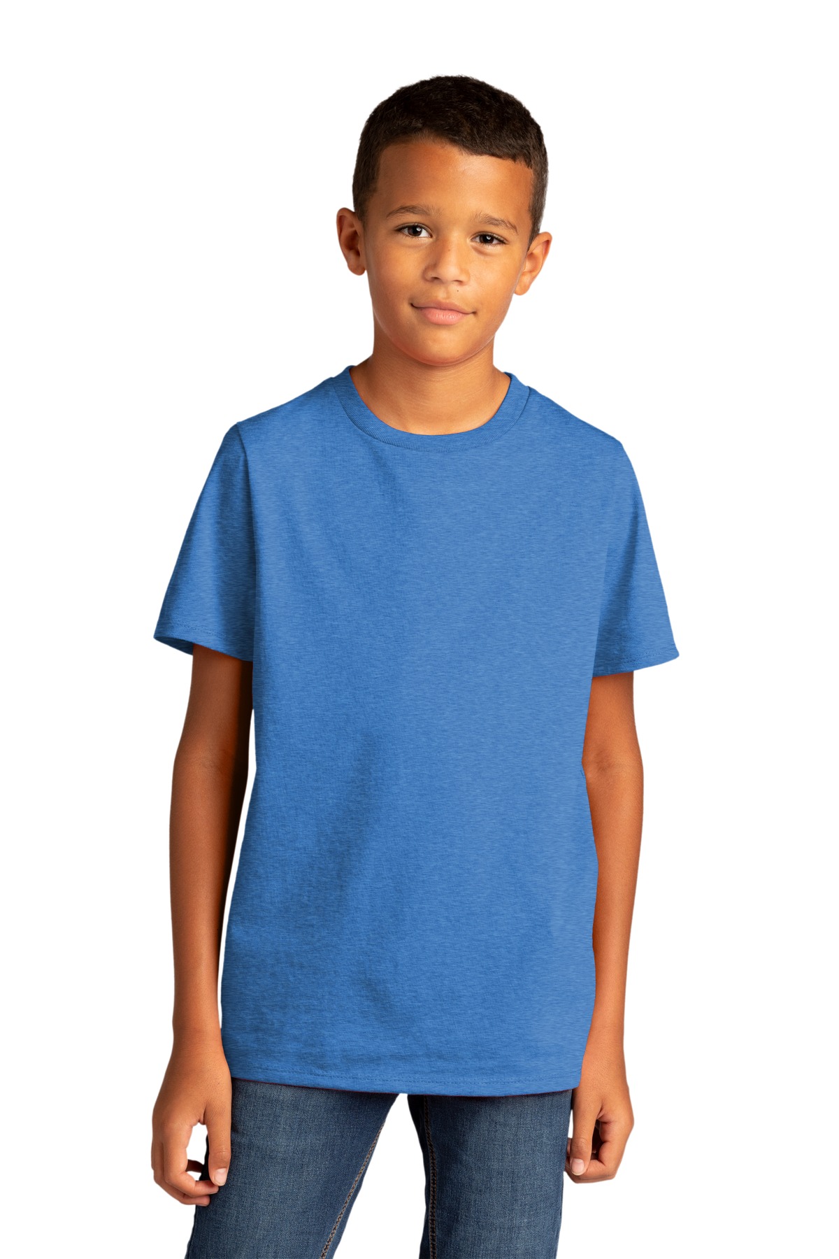 District DT8000Y Youth Re-Tee in Blue Heather size Medium | Cotton/Polyester Blend