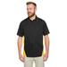 Harriton M586 Men's Flash IL Colorblock Short Sleeve Shirt in Black/Snry Yellow size 5XL | Cotton/Polyester Blend