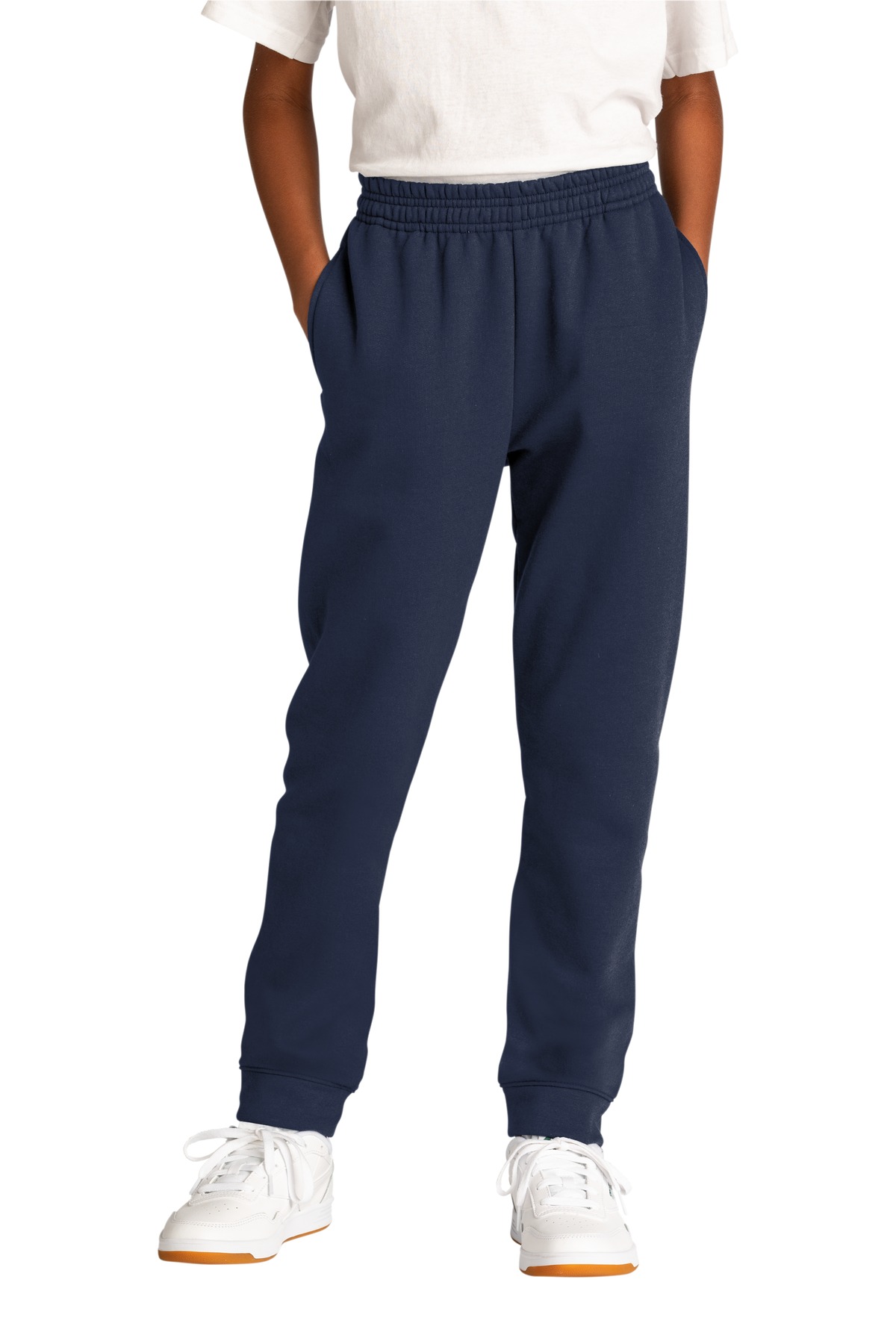 Port & Company PC78YJ Youth Core Fleece Jogger Pant in Navy Blue size Small | Cotton Polyester