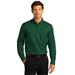 Port Authority W808 Long Sleeve SuperPro React Twill Shirt in Dark Green size Small | Cotton/Polyester Blend