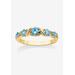 Women's Yellow Gold-Plated Simulated Birthstone Ring by PalmBeach Jewelry in March (Size 5)