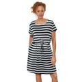 Plus Size Women's Knit Drawstring Dress by ellos in Black White Stripe (Size 34/36)