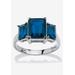 Women's Sterling Silver 3 Square Simulated Birthstone Ring by PalmBeach Jewelry in September (Size 5)