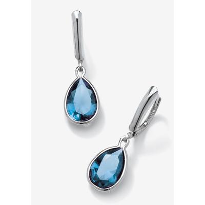 Women's Sterling Silver Drop Earrings Pear Cut Sim...