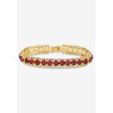 Women's Gold Tone Tennis Bracelet (10mm), Round Birthstones and Crystal, 7" by PalmBeach Jewelry in July