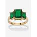 Women's Yellow Gold-Plated Simulated Emerald Cut Birthstone Ring by PalmBeach Jewelry in May (Size 10)