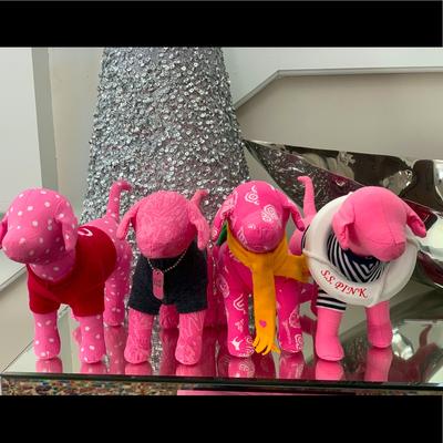 Pink Victoria's Secret Toys | - Rare Vs Pink Dog Collection Of 4 | Color: Pink | Size: 4 In Set
