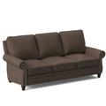 Bradington-Young Reddish 88" Genuine Leather Rolled Arm Sofa Genuine Leather in Gray | 40 H x 88 W x 40 D in | Wayfair 579-95-911000-84-TA-CO-NN