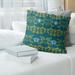 East Urban Home Jacksonville Football Baroque Square Pillow Cover Cotton Blend in Green/Yellow | 14 H x 14 W x 0.2 D in | Wayfair