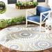 Green/White 63 x 0.16 in Area Rug - Winston Porter Attah Floral Cream/Green Indoor/Outdoor Area Rug | 63 W x 0.16 D in | Wayfair