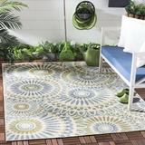 Green/White 108 x 0.16 in Area Rug - Winston Porter Attah Floral Cream/Green Indoor/Outdoor Area Rug | 108 W x 0.16 D in | Wayfair