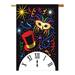 The Holiday Aisle® Draper Mid Night Winter New Year Impressions 2-Sided Polyester 40 x 28 in. House Flag in Black | 40 H x 28 W in | Wayfair