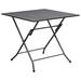 Inbox Zero Outdoor Dining Table Garden Patio Folding Table w/ Mesh Design Steel in Black | 28.3 H x 31.5 W x 31.5 D in | Wayfair