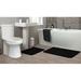 Ebern Designs Felia Nylon 2 Piece Bath Rug Set w/ Non-Slip Backing Plastic/Vinyl in Black | 0.4 H x 17 W in | Wayfair