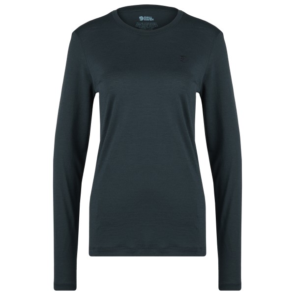 Fjällräven - Women's Abisko Wool L/S - Merinolongsleeve Gr L blau/schwarz