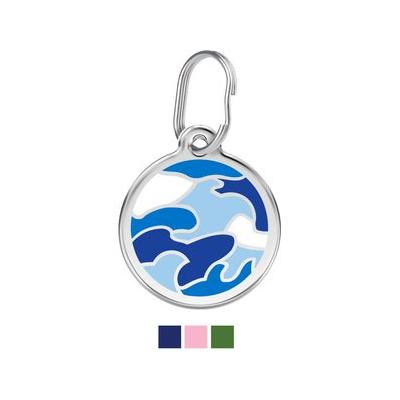 Red Dingo Camouflage Stainless Steel Personalized Dog & Cat ID Tag, Blue, Large