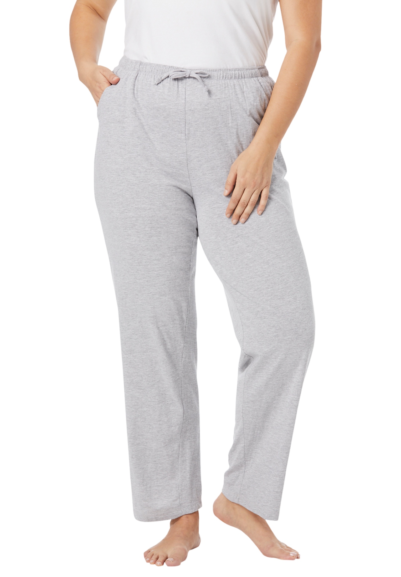 Plus Size Women's Knit Sleep Pant by Dreams & Co. in Heather Grey (Size 6X)