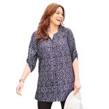 Plus Size Women's UPTOWN TUNIC BLOUSE by Catherines in Black White Print (Size 4X)