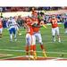 Tyreek Hill and Travis Kelce Kansas City Chiefs Unsigned 2021 AFC Championship Touchdown Celebration Photograph