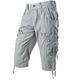 PARKLEES Men's Casual Outdoor Cotton 3/4 Capri Cargo Shorts PJMPT2840 Grey 34