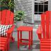 Beachcrest Home™ Shavon All weather Adirondack Outdoor HDPE Side Table Plastic in Red | 18 H x 14 W x 14 D in | Wayfair