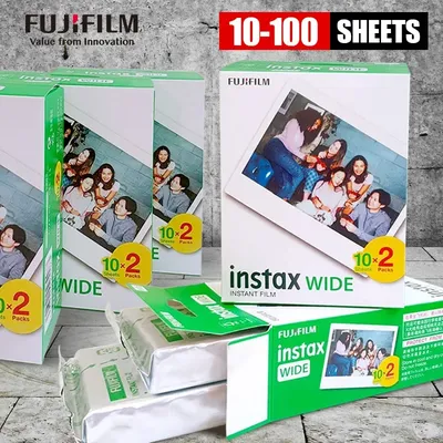 Véritable Fujifilm Instax Large Film Blanc 20 Feuilles Pour Fuji Instant Photo Caméra