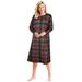 Plus Size Women's Long-Sleeve Henley Print Sleepshirt by Dreams & Co. in Classic Red Plaid (Size M/L) Nightgown