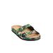 Wide Width Women's The Maxi Footbed Sandal by Comfortview in Black Floral (Size 10 W)