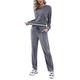 Doaraha Womens Jogging Suits Velour Tracksuit 2 Piece Sweatsuit Top and Bottom Loungewear Sleepwear Nightwear Pyjama Set