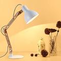 DINGLILIGHTING LED Wood Swing Arm Desk Lamp,White Adjustable Reading Lamp, Designer Table Lamps, Classic Study Lamp, Work Lamp, Office Lamp, Bedside Nightstand Lamp with E27 Bulb Eye Protection