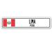 SignMission Lima Peru Street Sign Peruvian Flag Plastic in Black/Red/White | 4 H x 18 W x 0.1 D in | Wayfair SSC-Lima Pe