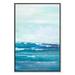 Joss & Main Distant Waves by Filippo Ioco - Painting Print Canvas in Blue/White | 37.5 H x 25.5 W x 2 D in | Wayfair 38625-01