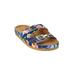 Extra Wide Width Women's The Maxi Slip On Footbed Sandal by Comfortview in Navy Floral (Size 10 WW)