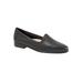 Wide Width Women's Liz Tumbled Flats by Trotters® in Black (Size 12 W)
